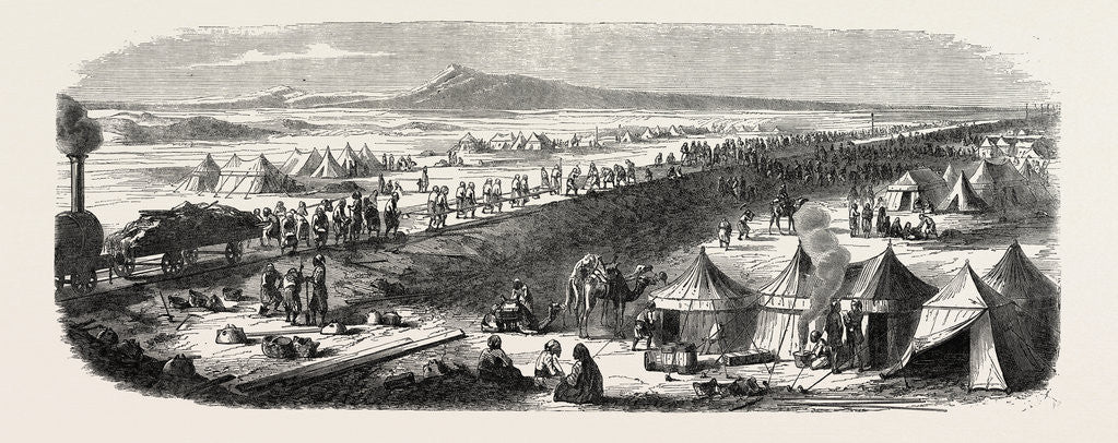 Detail of The Suez Railway: Construction of the Line, 1857 by Anonymous