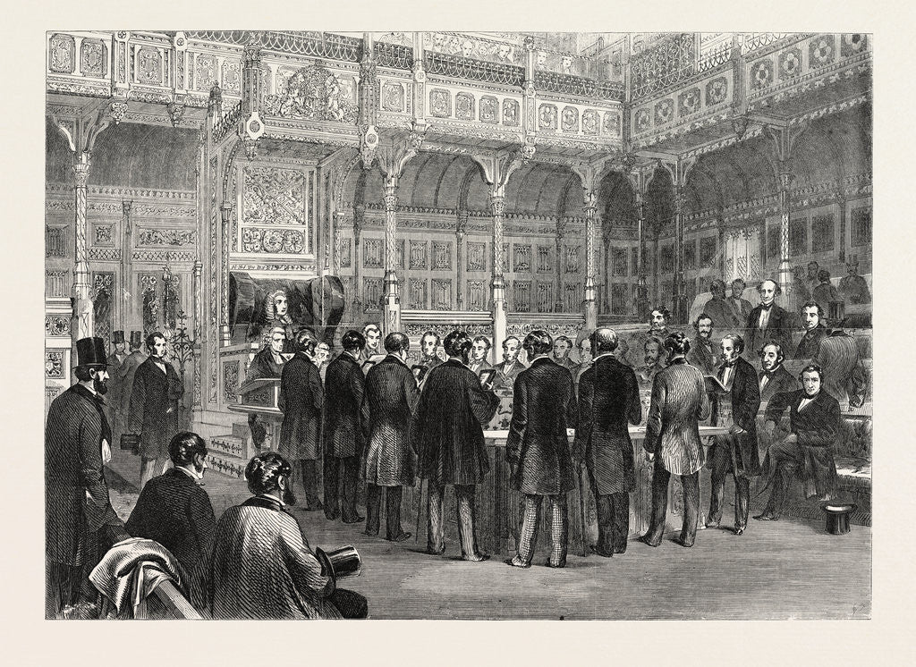 Detail of The House of Commons: Swearing-in of the Members, London, 1857 by Anonymous