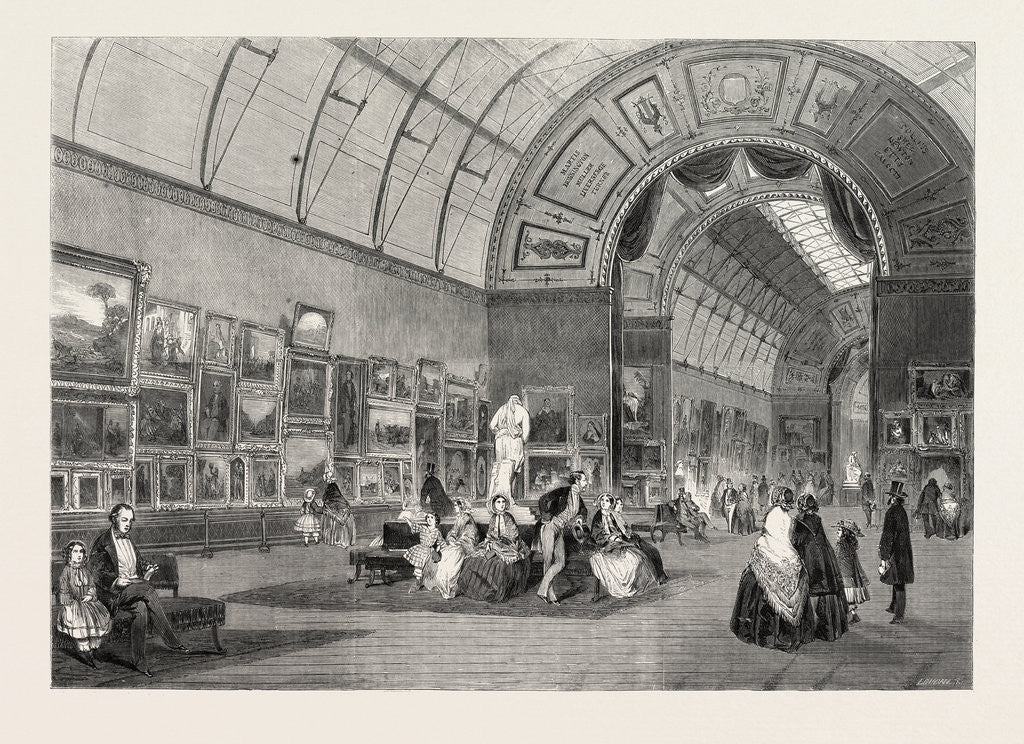 Detail of The Gallery of Modern Paintings at the Art-Treasures Exhibition, 1857 by Anonymous
