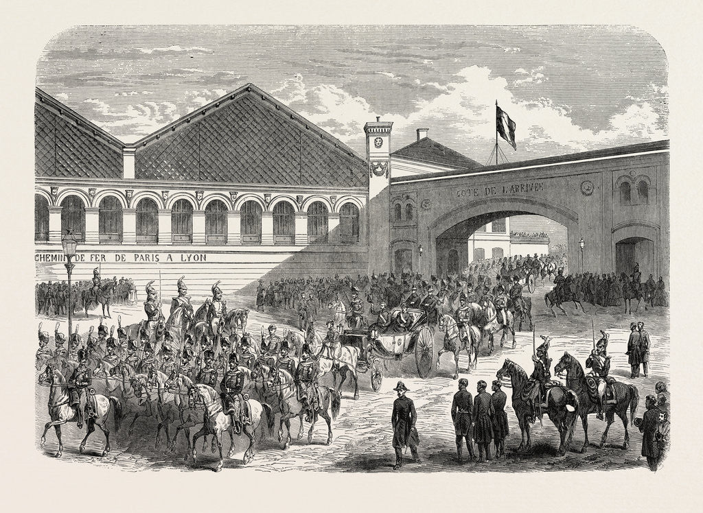 Detail of Arrival of the Grand Duke Constantine in Paris: Departure from the Lyons Railway Station, France, 1857 by Anonymous