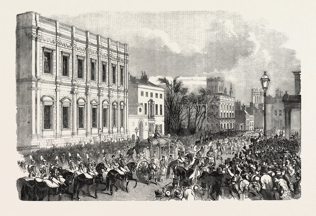 Detail of Opening of Parliament: The Royal Procession Passing Whitehall, London, 1854 by Anonymous