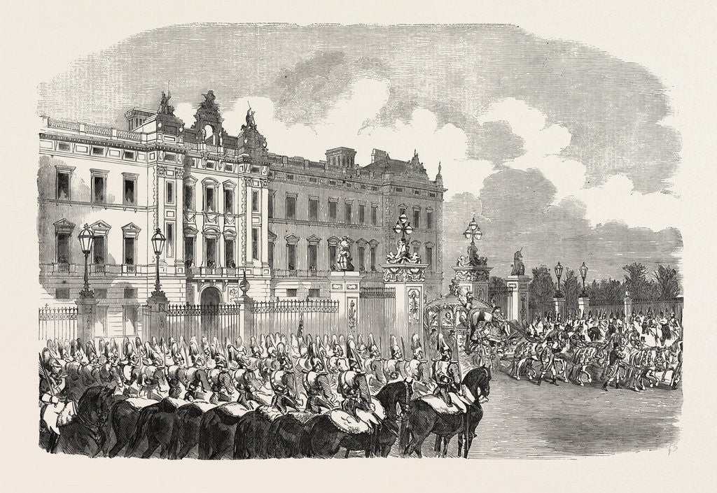 Detail of Opening of Parliament: Her Majesty Leaving Buckingham Palace, London, 1854 by Anonymous