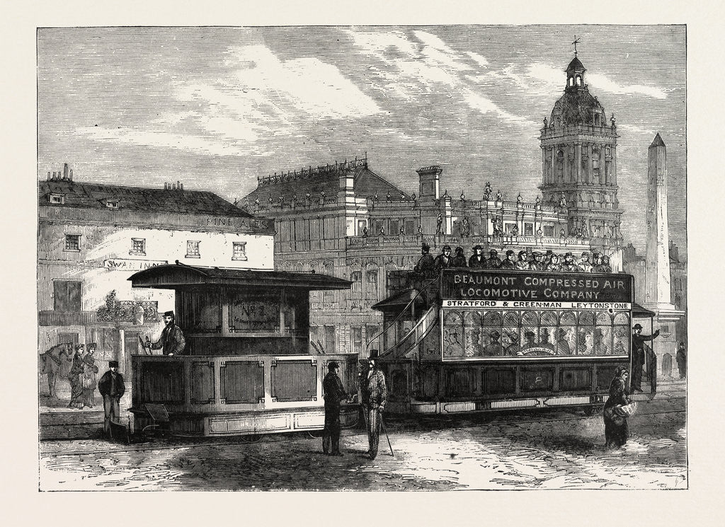 Detail of The Beaumont Improved Compressed Air Locomotive for Street Railways, 1882 by Anonymous