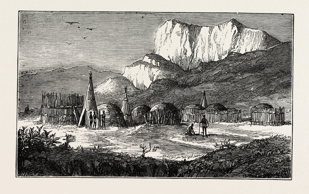 Detail of Kraal on the Zulu Border, Cape Colony, South Africa by Anonymous