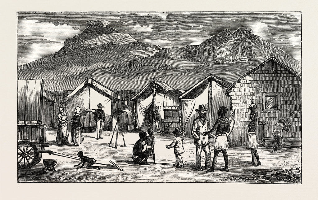 Detail of Boers in Laager on Pivan River, Zulu Border, Cape Colony, South Africa by Anonymous