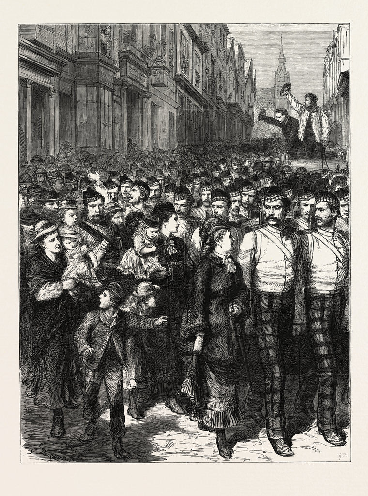 Detail of The Calling Out of the Reserves, a Scene in Scotland by Anonymous