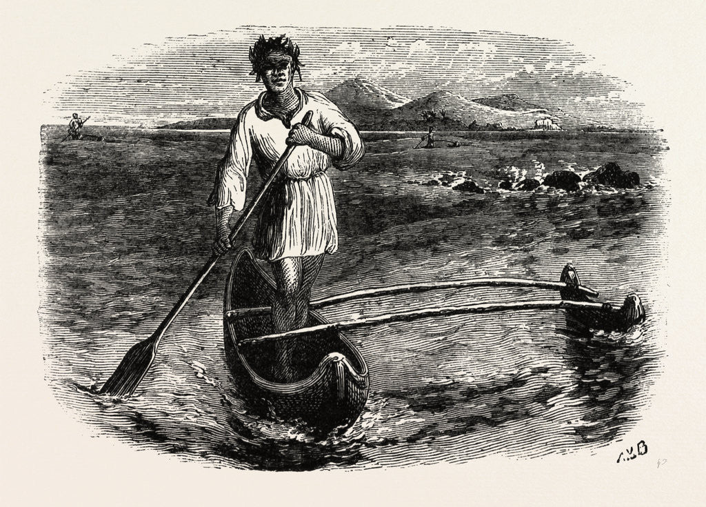 Detail of Our Boatman at Tahiti, French Polynesia, Southern Pacific Ocean by Anonymous