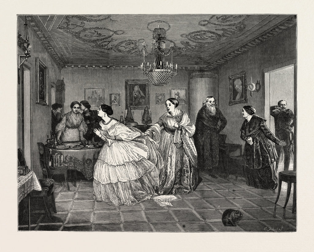 Detail of Domestic Life in Russia, the Matchmaker. Love, Matchmaking, Romance, Romantic, Marriage, Relationship by Anonymous