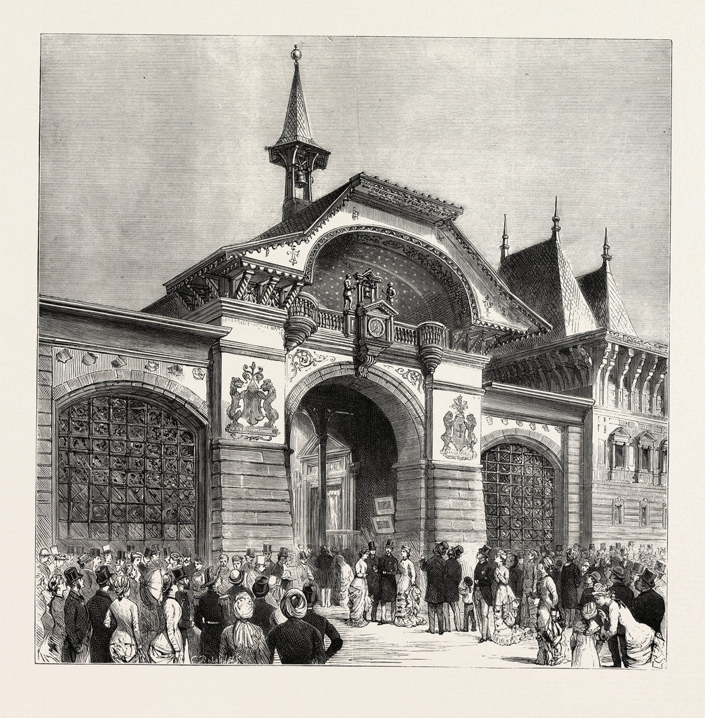 Detail of The Swiss Pavilion in the International Street, Waiting to Hear the Clock Strike, the Paris Exhibition, France by Anonymous
