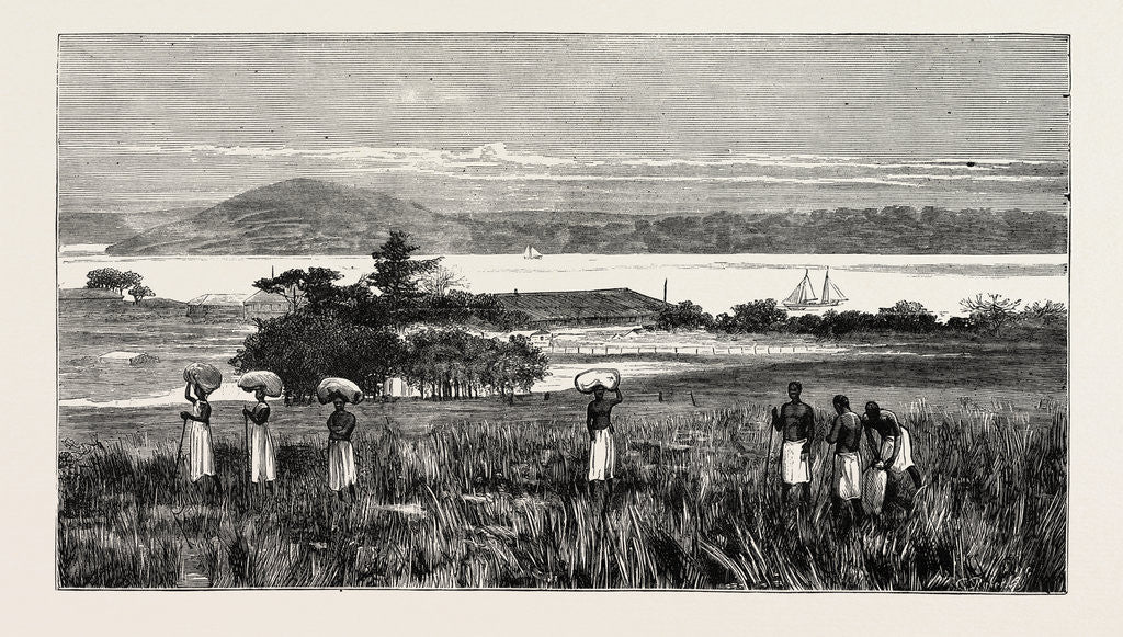 Detail of An English Trading Settlement at Emboma, Congo River, Coast of Africa by Anonymous