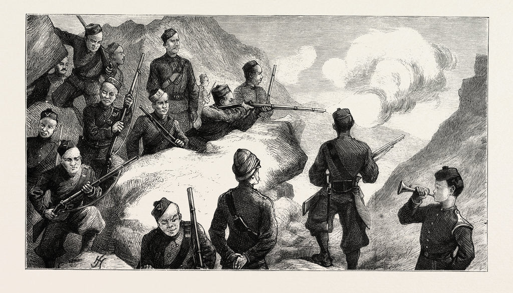 Detail of Our Native Indian Troops, Out Skirmishing with the Goorkhas at Almorah by Anonymous