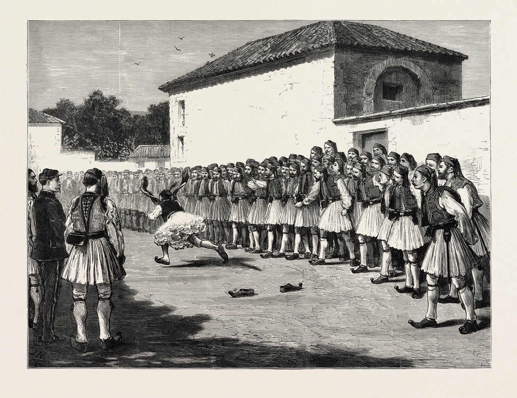 Detail of Our Artist with the Greeks: Sports in the Barracks, Athens, Greece by Anonymous