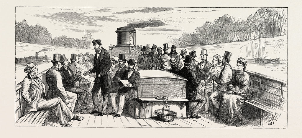 Detail of Going Home by Water: on Board a Seine Steamboat, France by Anonymous