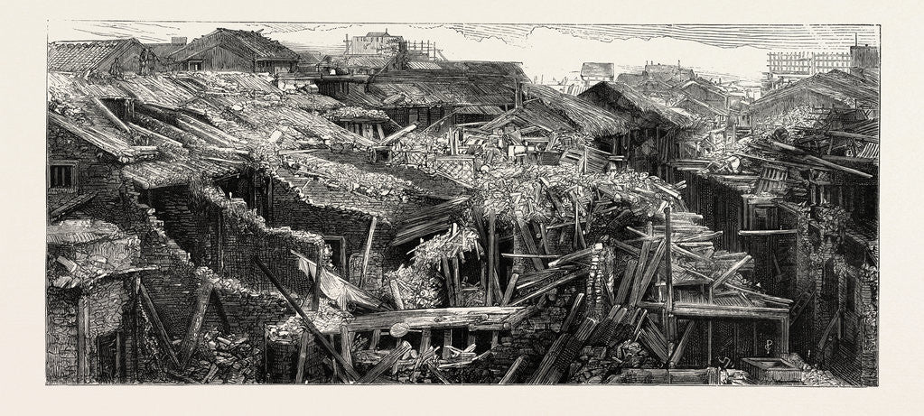 Detail of The Recent Tornado in China Part of the Native City, Canton, Guangzhou, after the Disaster by Anonymous