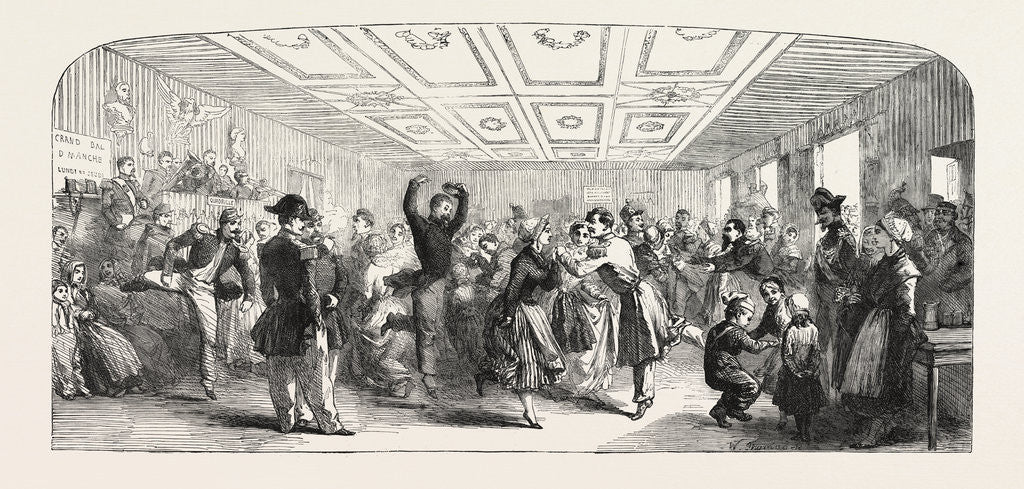 Detail of Ball at the Camp, Boulogne, France, 1856 by Anonymous