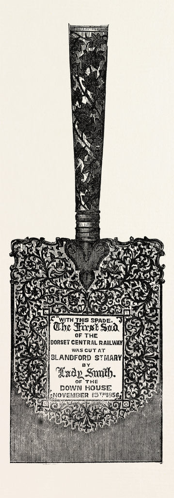 Detail of Ornamental Spade Used in Commencing the Central Dorset Railway, UK, 1856 by Anonymous