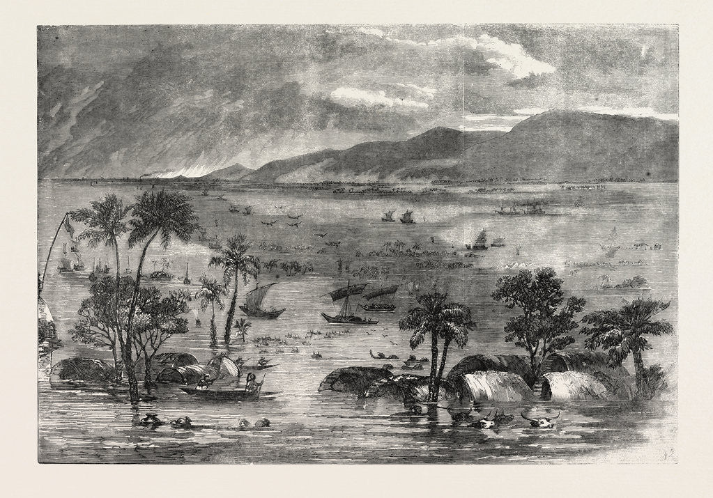 Detail of Inundation in India: View of a Branch of the Ganges, Near Rajmahal, 1856 by Anonymous