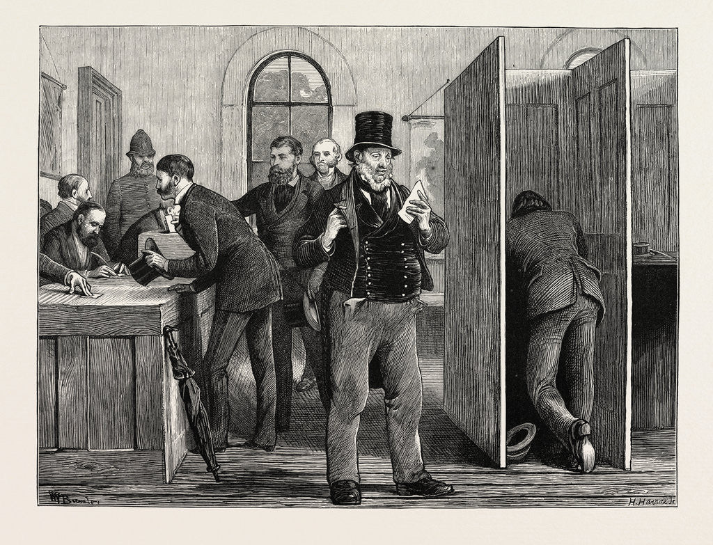 Detail of A Parliamentary Election the Nineteenth Century: Voting by Ballot, UK, 1873 by Anonymous