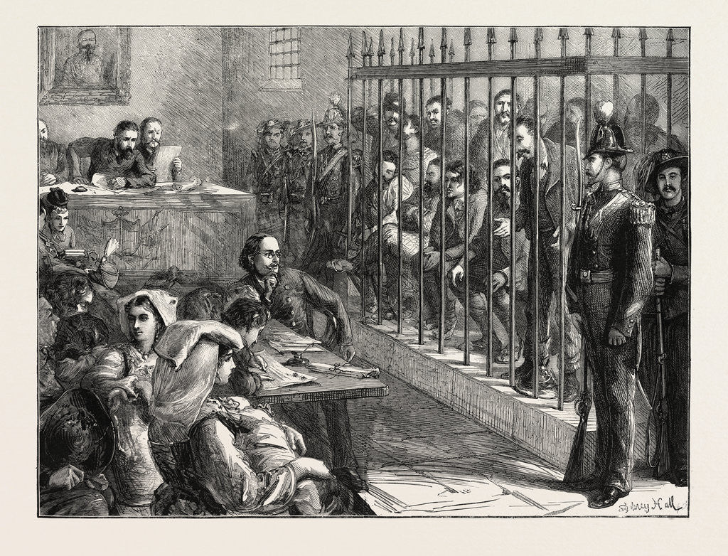 Detail of Trial of a Band of Italian Brigands at Aquila, Italy, 1873 by Anonymous