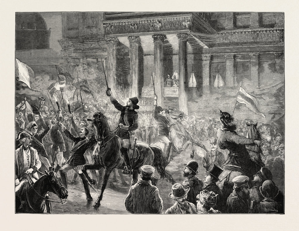 Detail of Torchlight Procession of Students at Berlin Congratulating Imperial Prince on His Recovery, Germany, 1873 by Anonymous