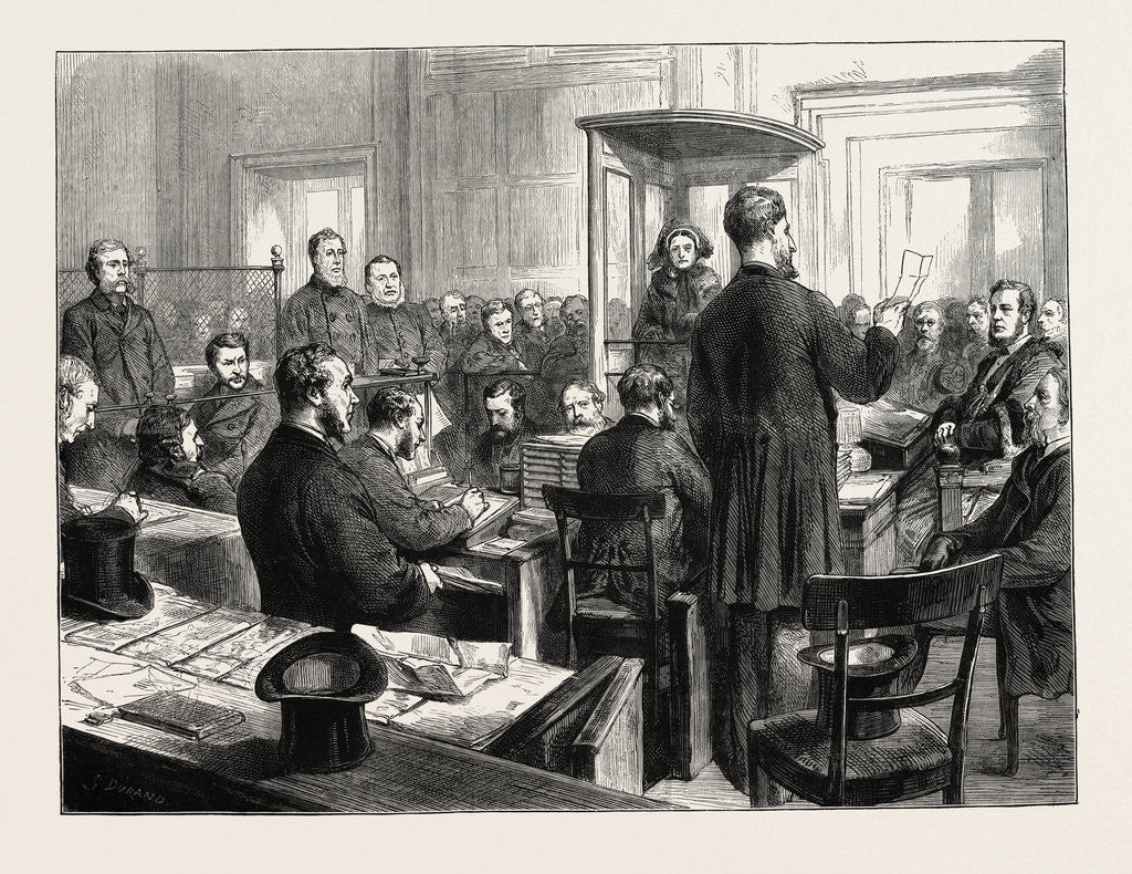 Detail of The Great City Forgeries: Examination of Bidwell and Noyes at the Mansion House, London, 1873 by Anonymous