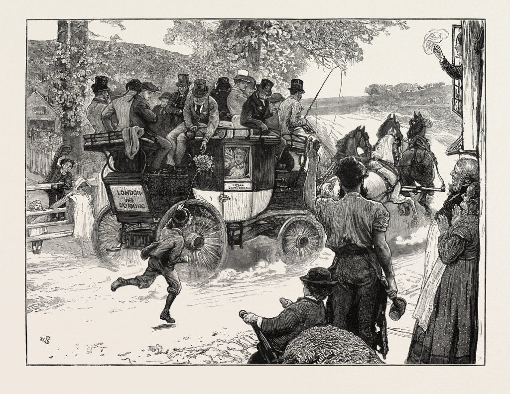 Detail of The Old Coaching Days Revived: The London and Dorking Coach by Anonymous