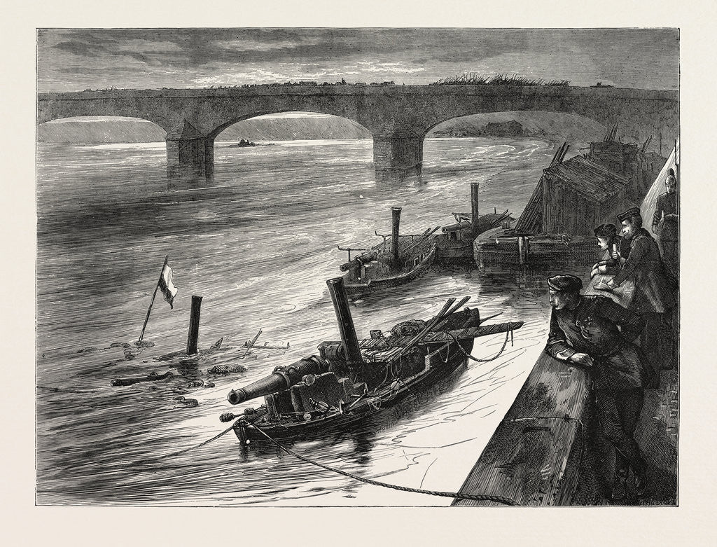 Detail of The Gunboats on the Loire Captured at Orleans by the Prussians, France, 1871 by Anonymous