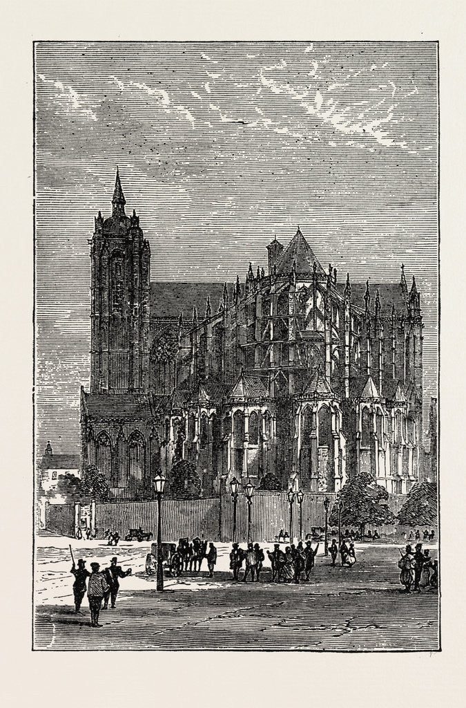 Detail of The Cathedral, Le Mans, France, 1871 by Anonymous