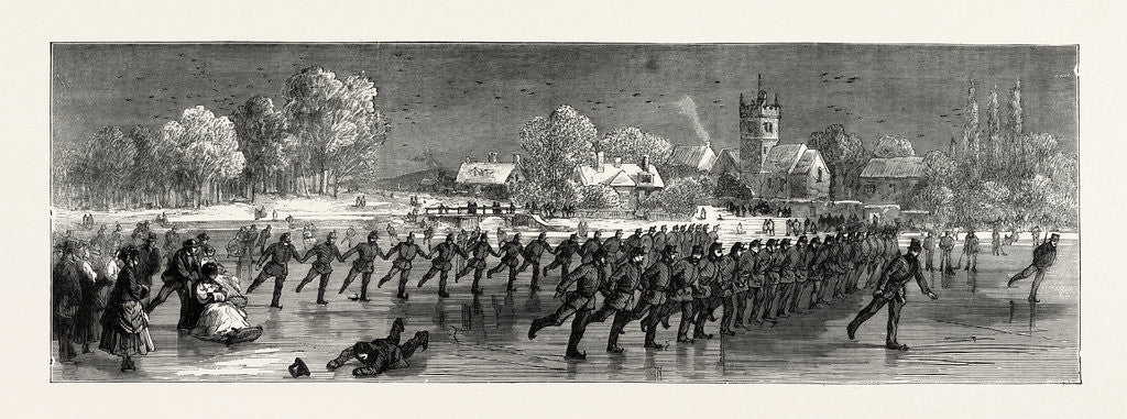 Detail of Skating Parade of the First Huntingdonshire Rifle Volunteers, UK, 1871 by Anonymous