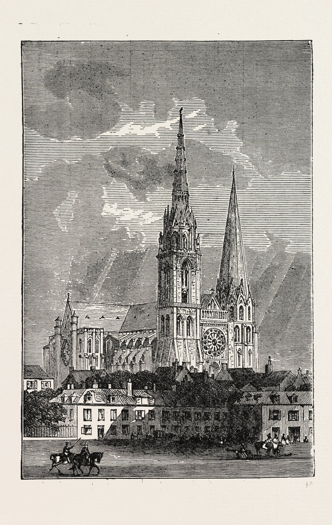 Detail of Chartres Cathedral, France, 1871 by Anonymous