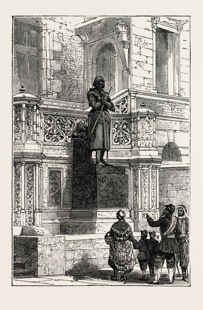 Detail of The Statue of Joan of Arc, Jean D'Arc, Orleans, France, 1871 by Anonymous