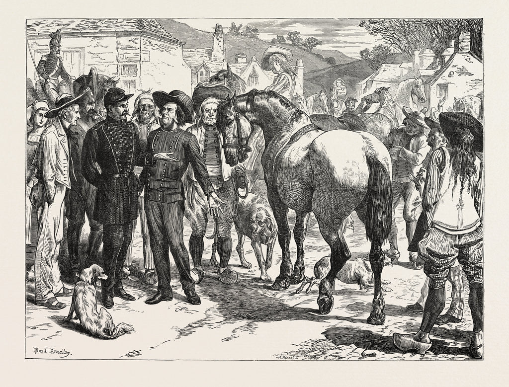Detail of The Buying Horses in Brittany for the French Army, France, 1871 by Anonymous