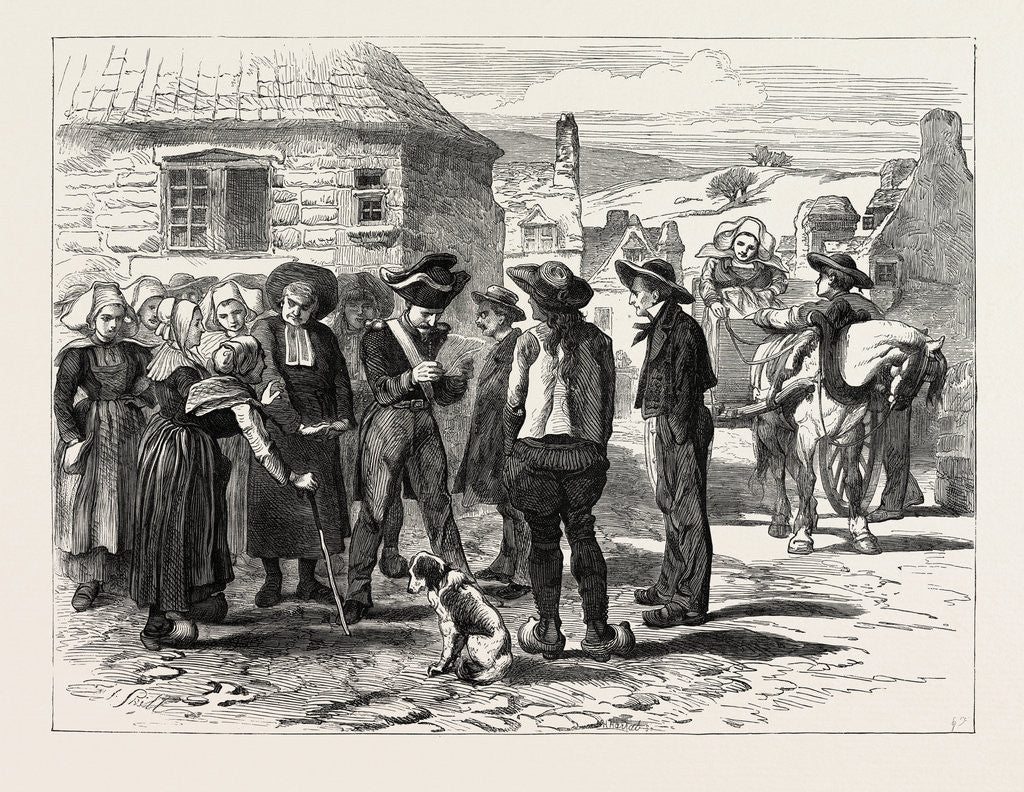 Detail of The At Pontaven, Brittany, News of the Armistice, France, 1871 by Anonymous