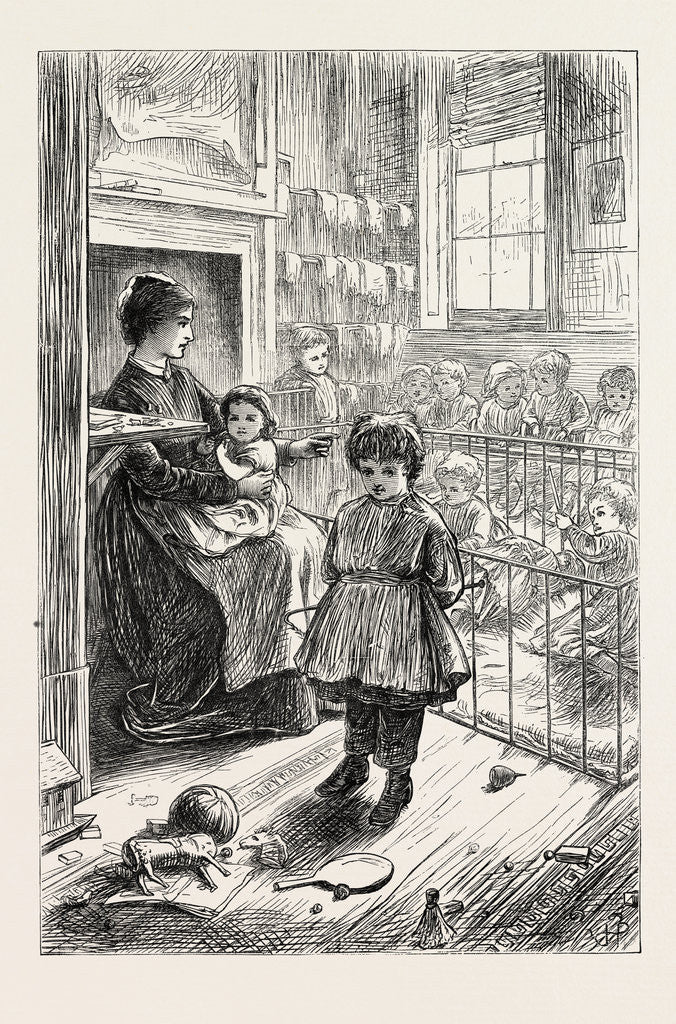 Detail of The Creche, or Baby's Home, in Stepney, London, 1871: The Play Room by Anonymous