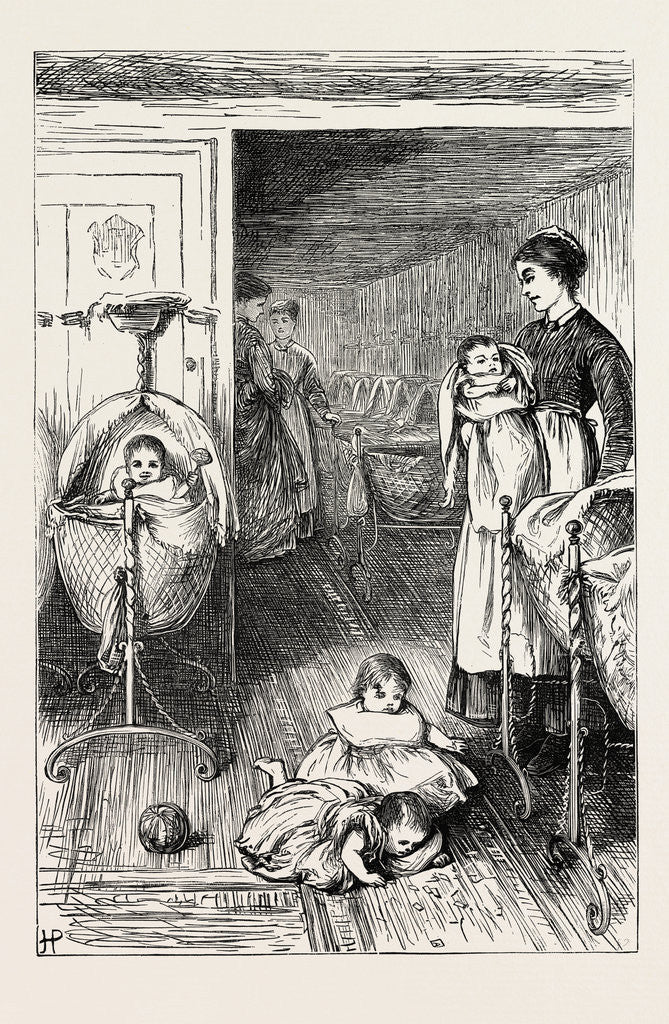 Detail of The Creche, or Baby's Home, in Stepney, London, 1871: The Nursery by Anonymous