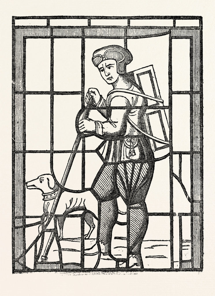 Detail of The Pedlar and His Dog, From A Window in Lambeth Church, London by Anonymous