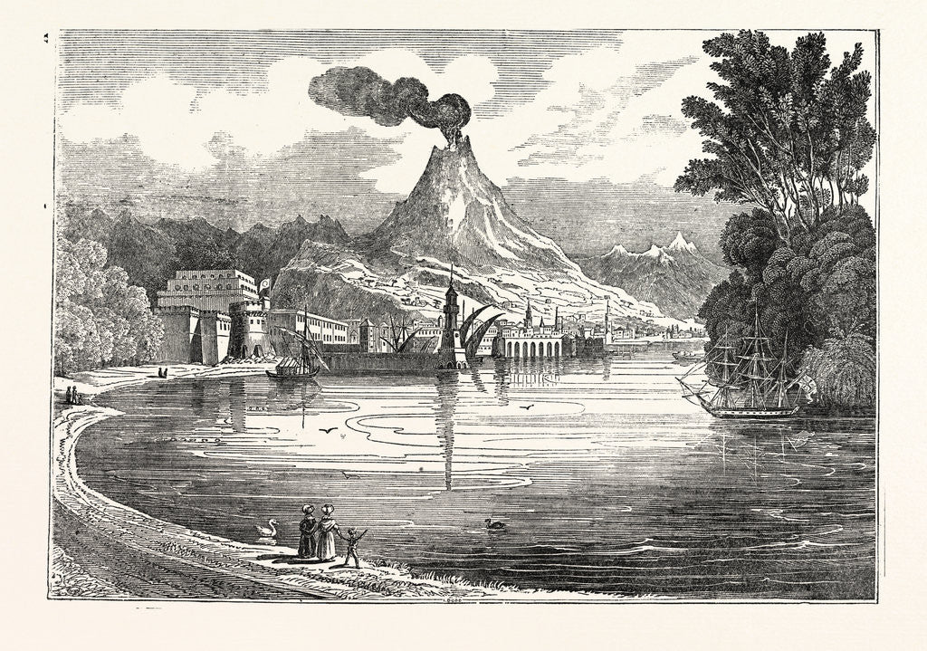 Detail of Representation of Mount Vesuvius by Anonymous