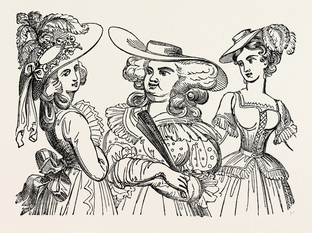 Detail of Fashionable Hats in 1784 by Anonymous