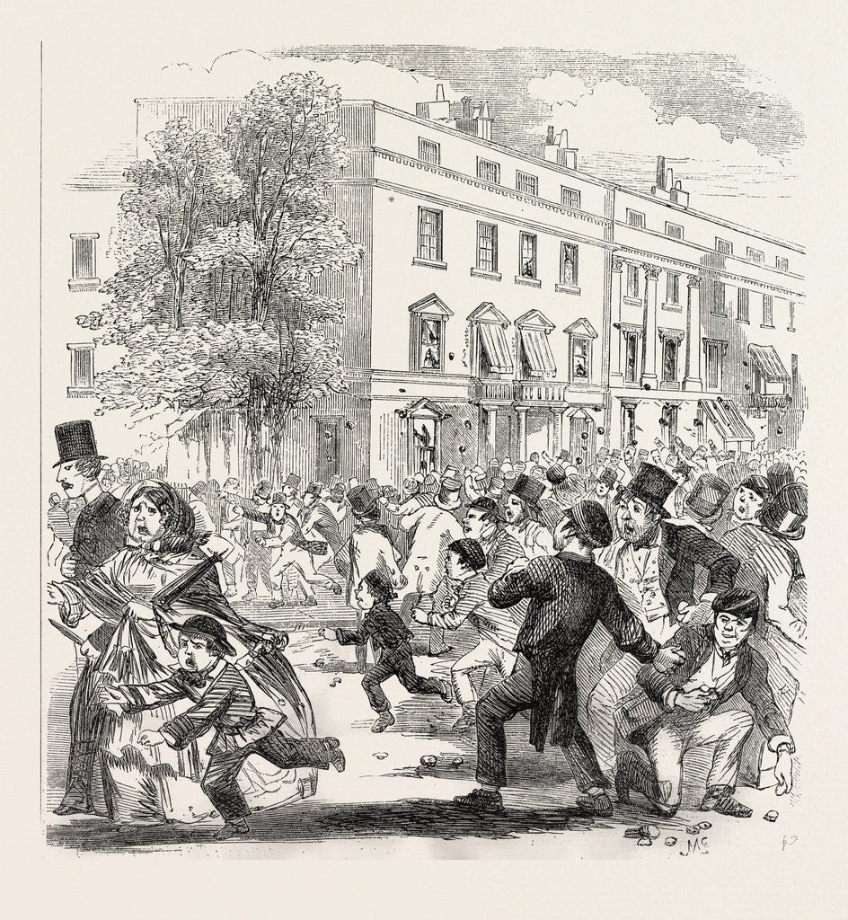 Detail of The Sunday Riots at Belgravia, London, 1855 by Anonymous