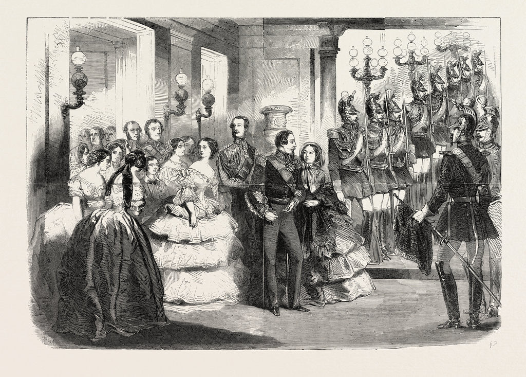 Detail of The Royal and Imperial Party Ascending the Grand Staircase of the Palace of Saint Cloud, France, 1855 by Anonymous
