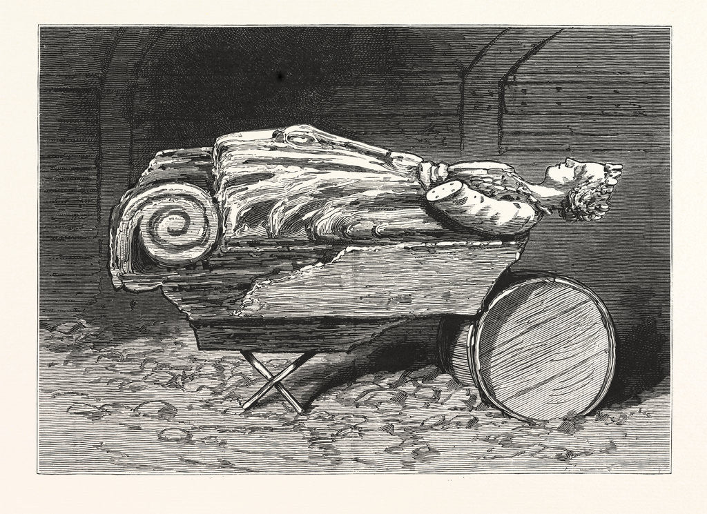 Detail of The Recovered Figure-Head of the Missing British Training-Ship Atalanta Sketched at St. Johns, Newfoundland by Anonymous