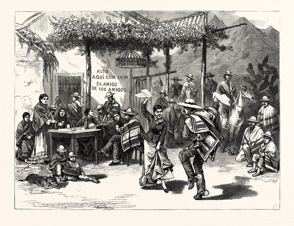 Detail of Chile: The Cueca, or National Dance; a Scene in a Roadside Inn Near Valparaiso by Anonymous