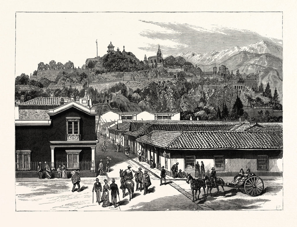 Detail of Chile: View of Santa Lucia, the Pleasure Resort of the City of Santiago by Anonymous
