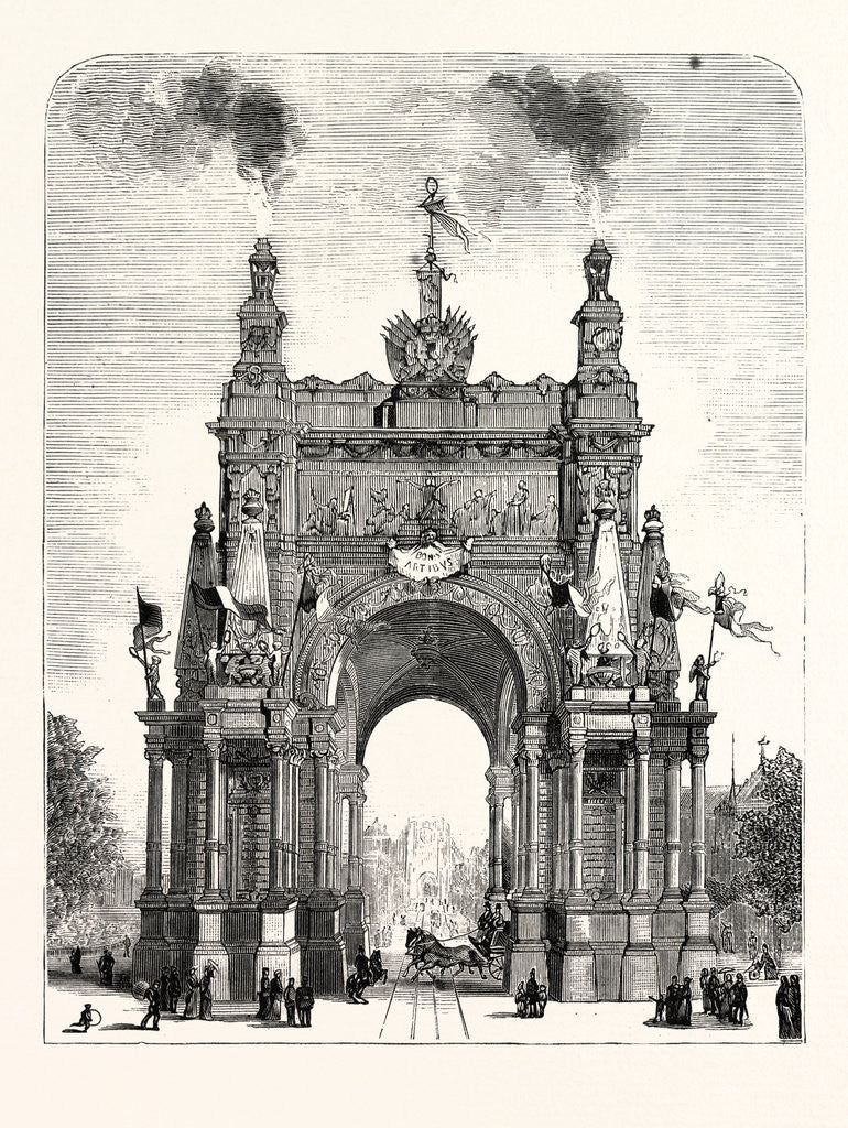 Detail of Belgium: The Memorial Arch of Triumph at Brussels by Anonymous