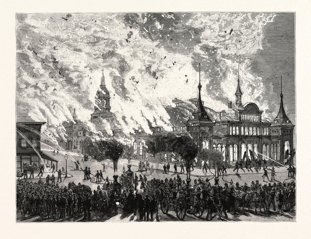 Detail of New York: Destruction by Fire of the Manhattan Market Building on September 8th by Anonymous