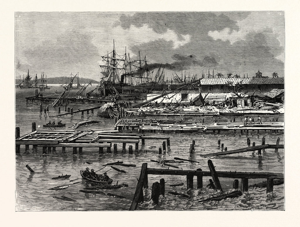 Detail of Jamaica the Cyclone of July 18th; Appearance of the Wharves at Kingston the Day after the Storm by Anonymous