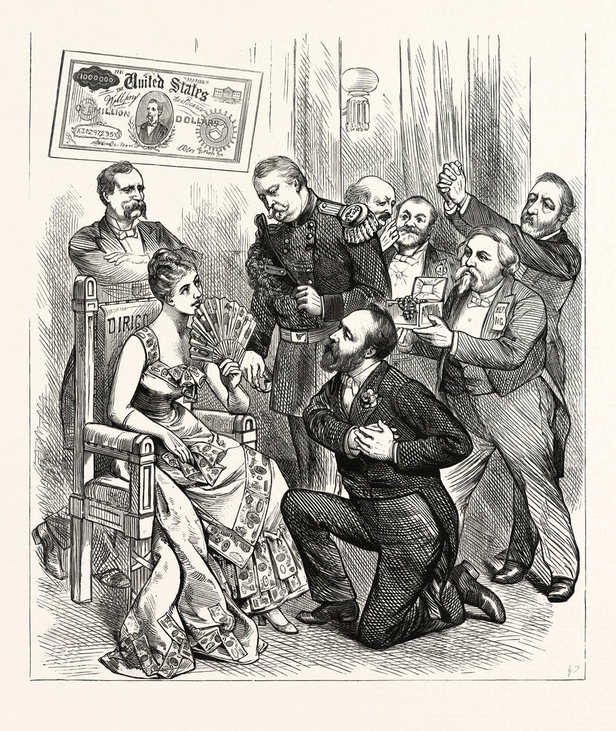 Detail of An Alliance Made Eligible by the Maine Election, Who Will Win Her? U.S. by Anonymous