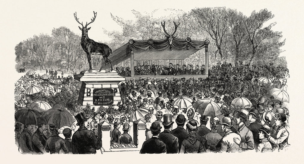 Detail of Pennsylvania: Dedication of the Elks' Monument in Mount Moriah Cemetery, Philadelphia by Anonymous
