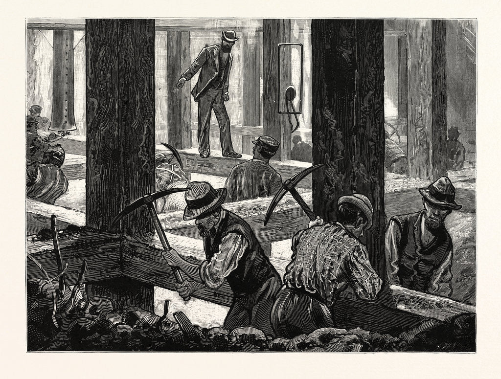 Detail of New Jersey: The Late Hudson River Tunnel Disaster at Jersey City, Searching for the Bodies of the Victims by Anonymous