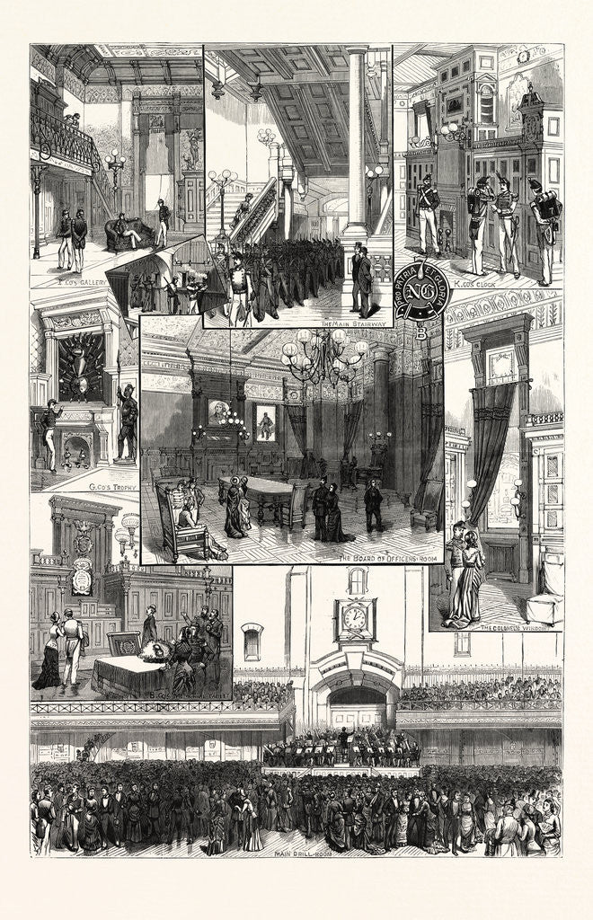 Detail of New York: The New Armory of the Seventh Regiment, N.G.S.N.Y. The Reception on Subscribers' Day, Sept. 30th by Anonymous